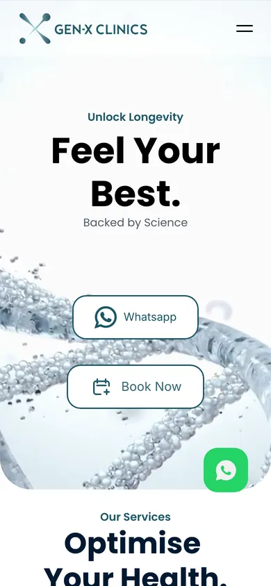 GenX Clinics on a phone