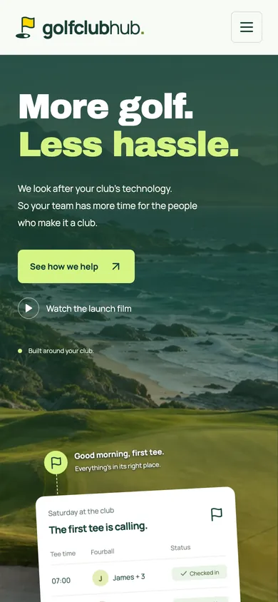 Golf Club Hub on a phone