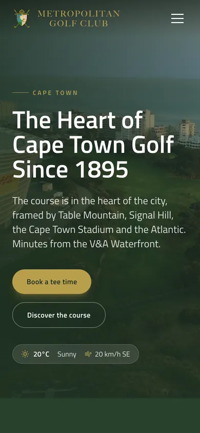 The Metropolitan Golf Club on a phone