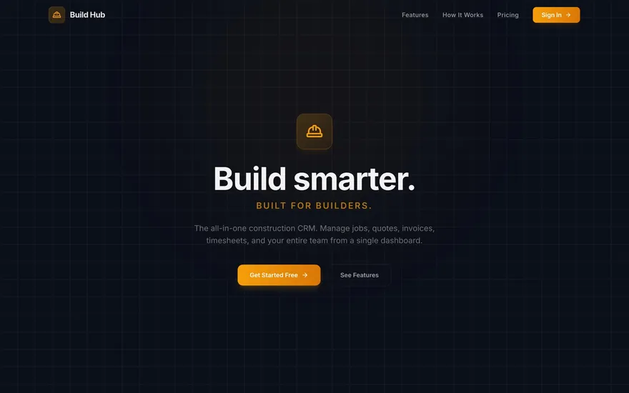 Build Hub on a computer screen