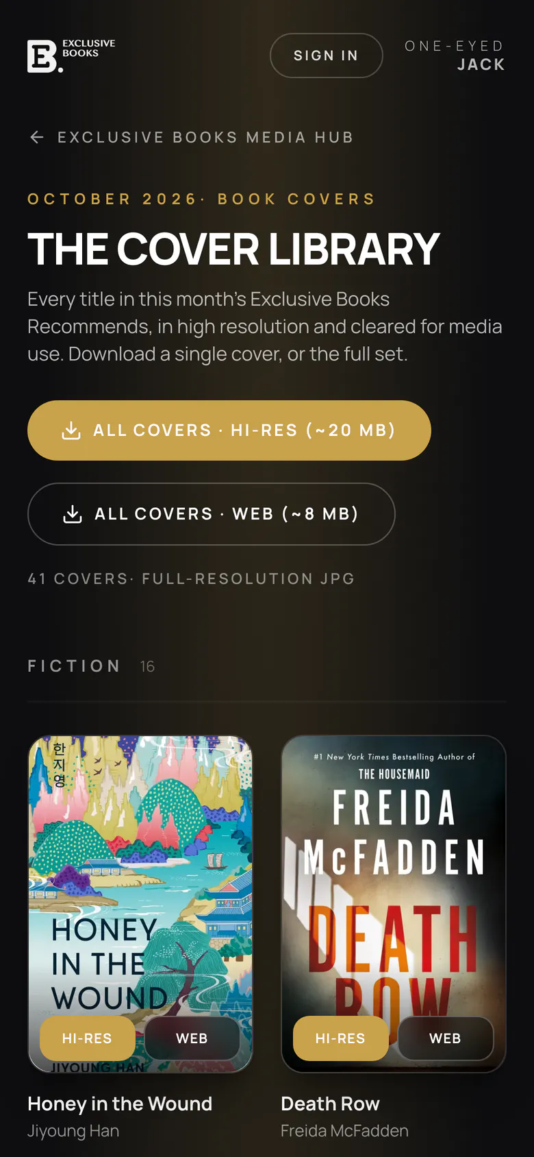 The Cover Library on a phone