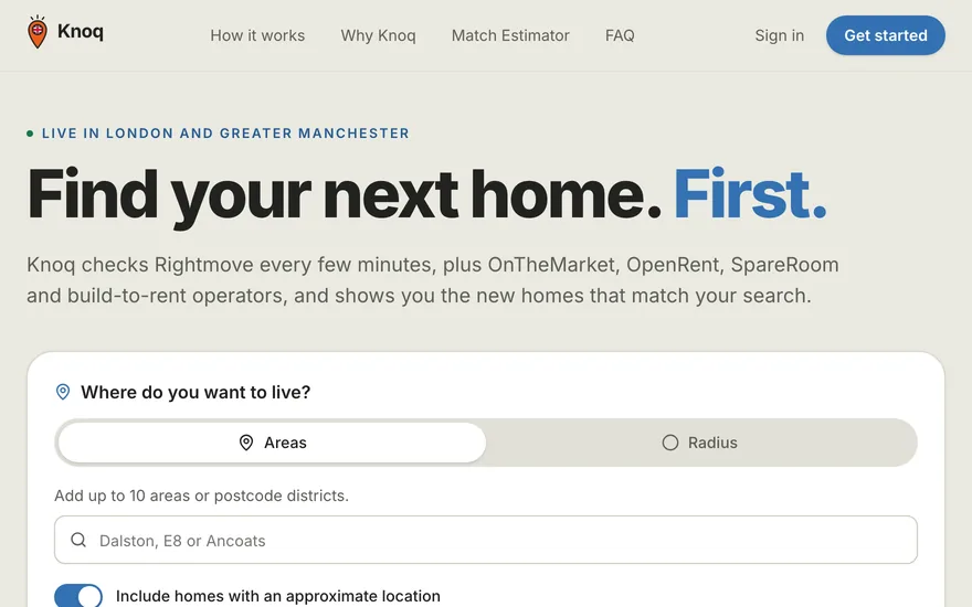Knoq UK on a computer screen